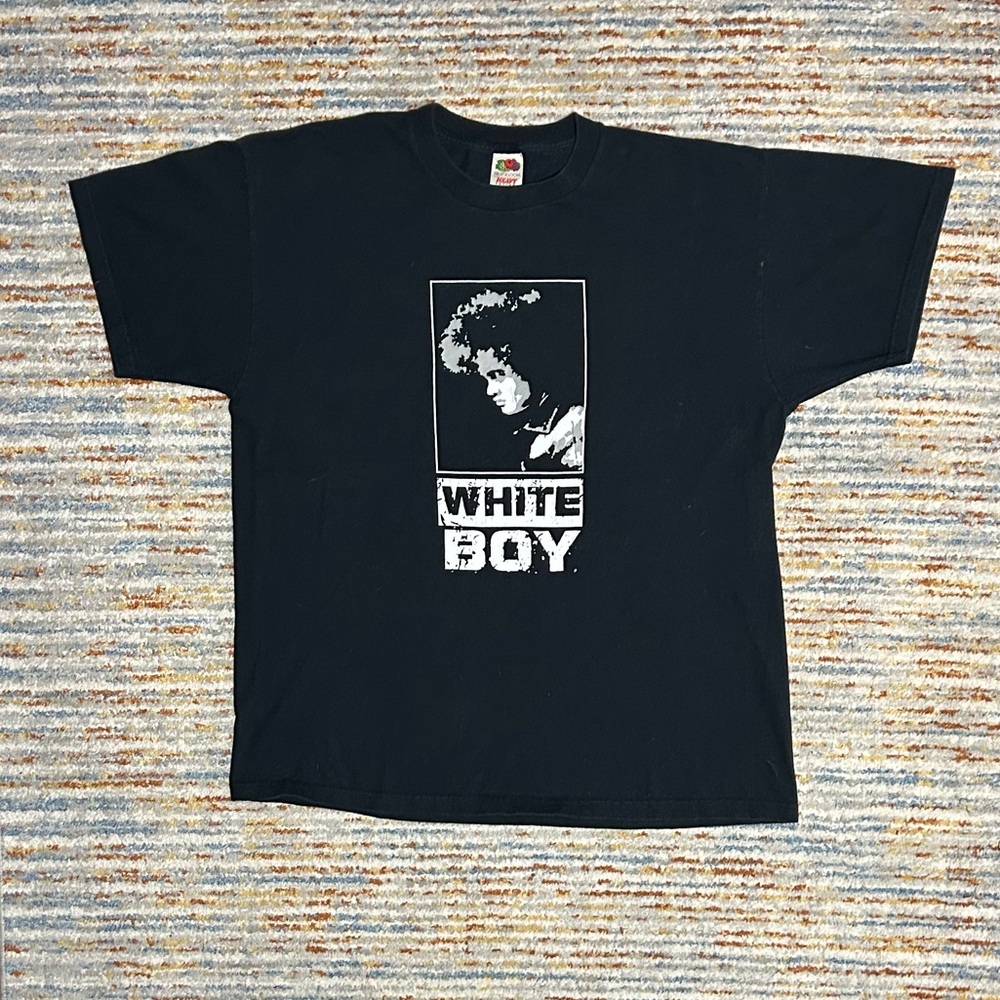 Y2K White Boy Black Graphic Tee